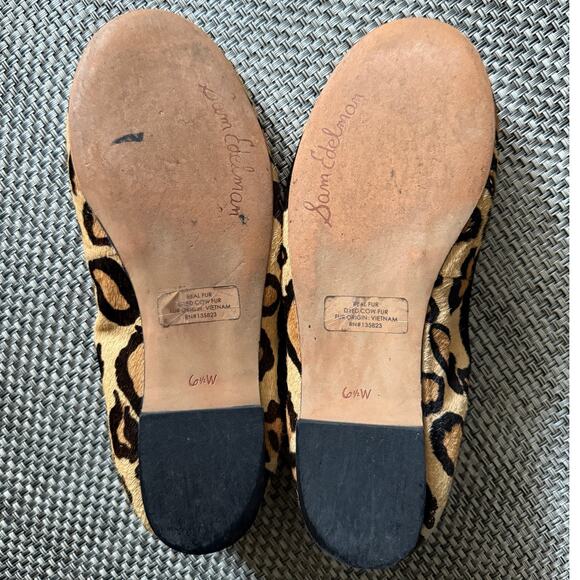 Sam Edelman Felicia Leopard Print Calf Hair Ballet Flat 6.5W Tan Black Cheetah - Picture 7 of 7